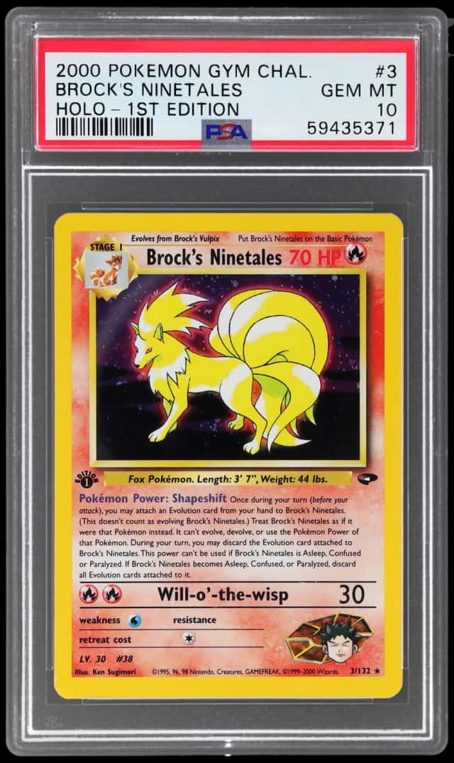 2000 Pokemon Gym Challenge 1st Edition Holo Brock's Ninetales #3