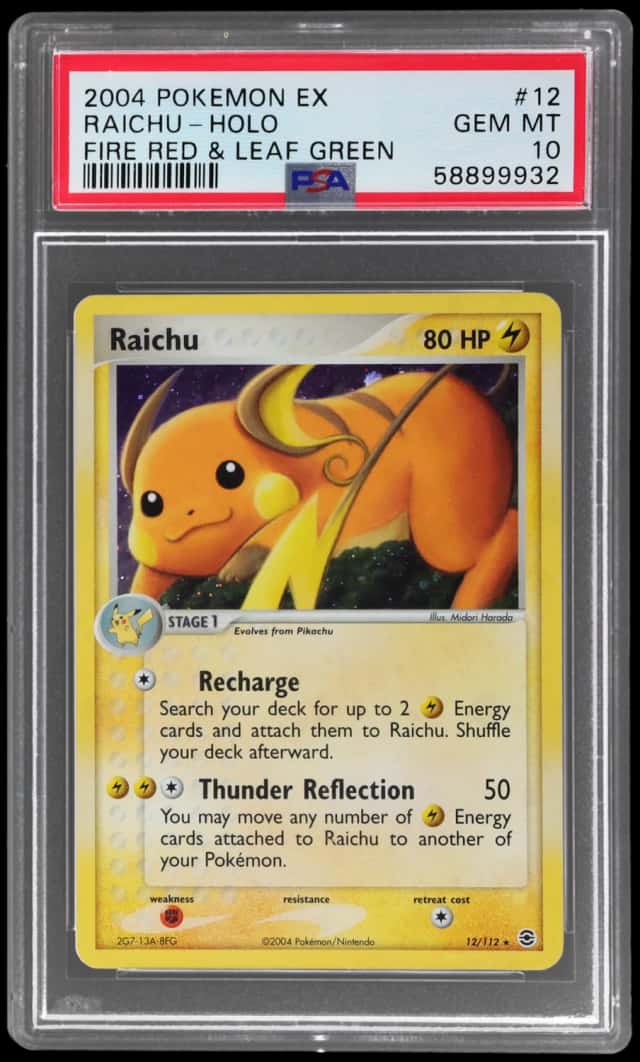 2004 Pokemon Ex Fire Red Leaf Green Holo Raichu #12