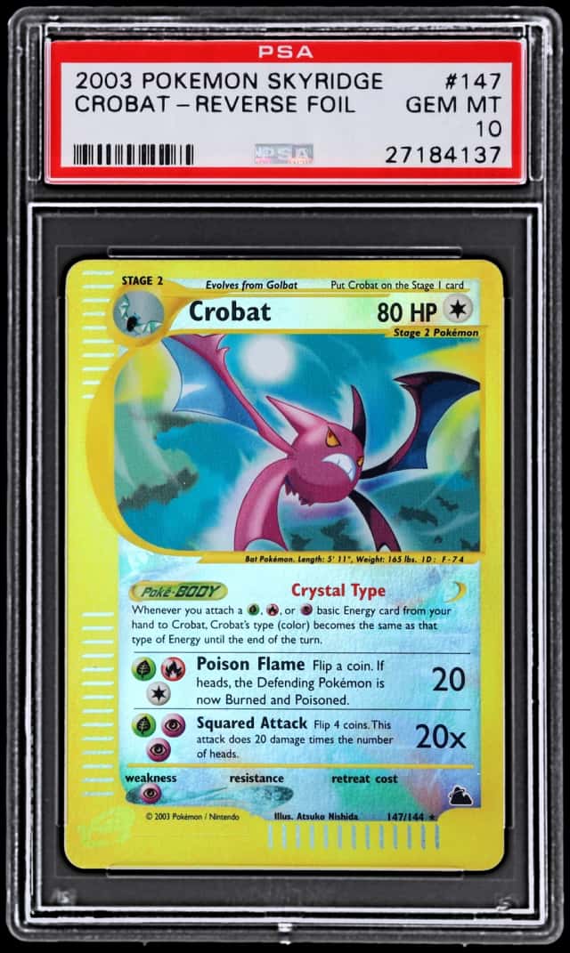 2003 Pokemon Skyridge Reverse Holo Crobat #147