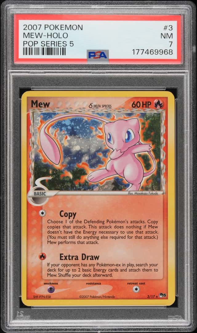 2007 Pokemon POP Series 5 Mew Holo #3/17 PSA 7
