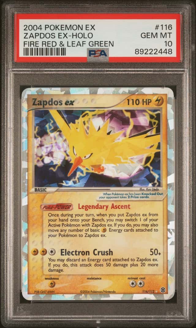2004 Pokemon Ex Fire Red and Leaf Green Holo Zapdos Ex #116