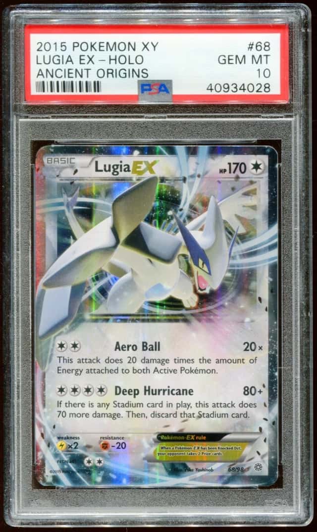 2015 POKEMON XY ANCIENT ORIGINS LUGIA EX #68/98 ULTRA RARE HOLO PSA 10 GEM MINT