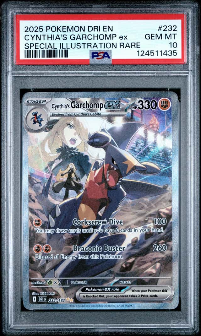 POKEMON CYNTHIA'S GARCHOMP ex 2025 DESTINED RIVALS #232 SPECIAL ILL RARE PSA 10
