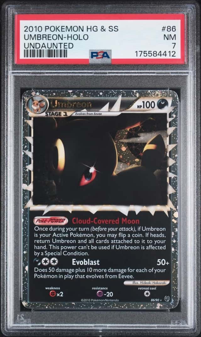 2010 POKEMON HEARTGOLD & SOULSILVER UNDAUNTED #86 UMBREON-HOLO PSA 7