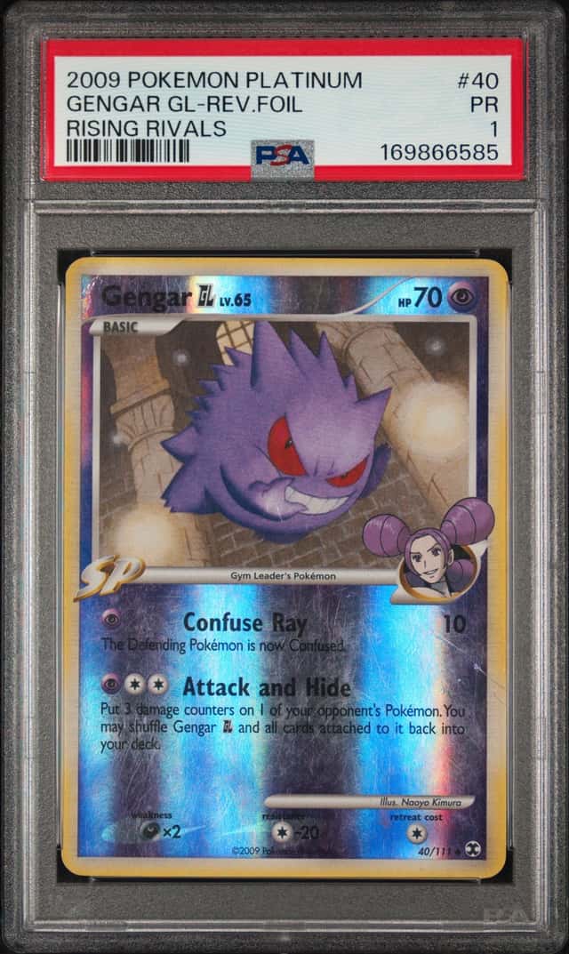 2009 Rising Rivals Gengar GL 40/111 Reverse Foil Holo - PSA 1 - Pokemon Card
