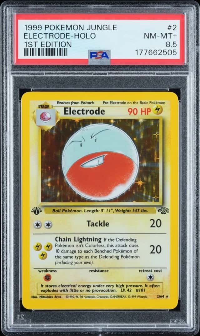 1999 Pokémon Electrode Holo Jungle 2/64 1st Edition PSA 8.5