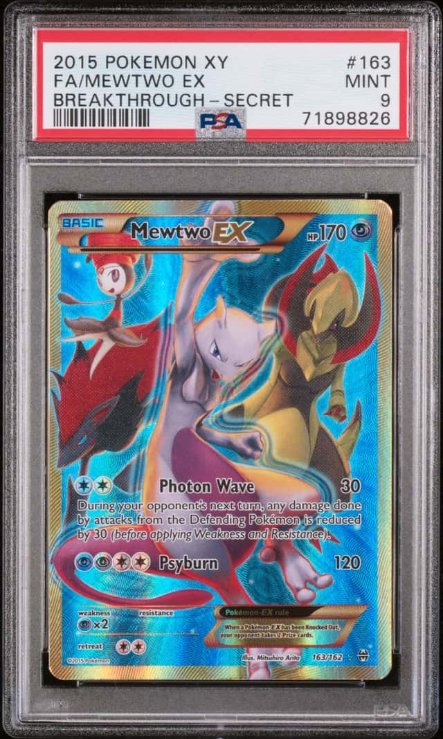 2015 POKEMON XY BREAKTHROUGH #163 FA/MEWTWO EX BREAKTHROUGH-SECRET PSA 9