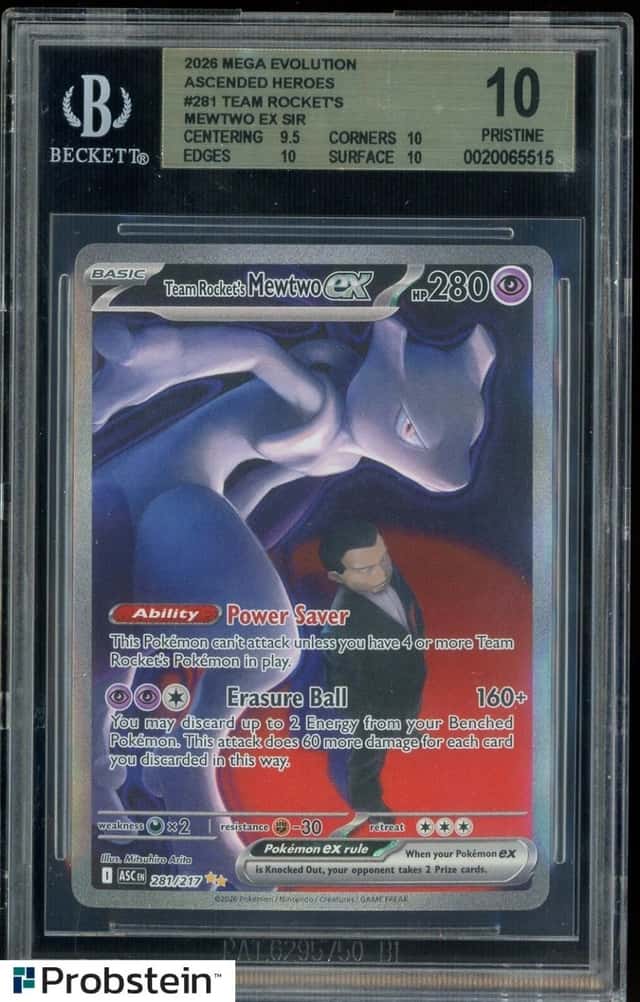 2026 POKEMON ASC EN-ASCENDED HEROES #281 TEAM ROCKET'S MEWTWO EX BGS 10