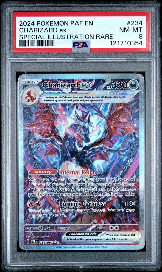 Pokemon Charizard 234 PSA 8 Graded SIR PAF Paldean Fates Pokemon Card