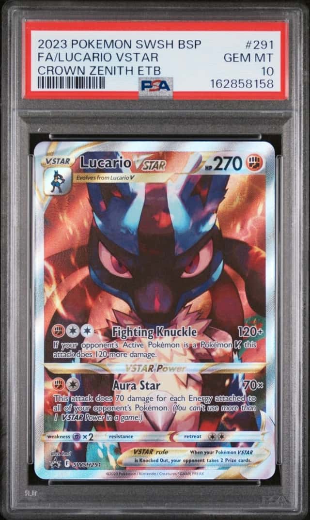 2023 POKEMON SWSH BLACK STAR PROMO #291 FULL ART/LUCARIO VSTAR PSA 10