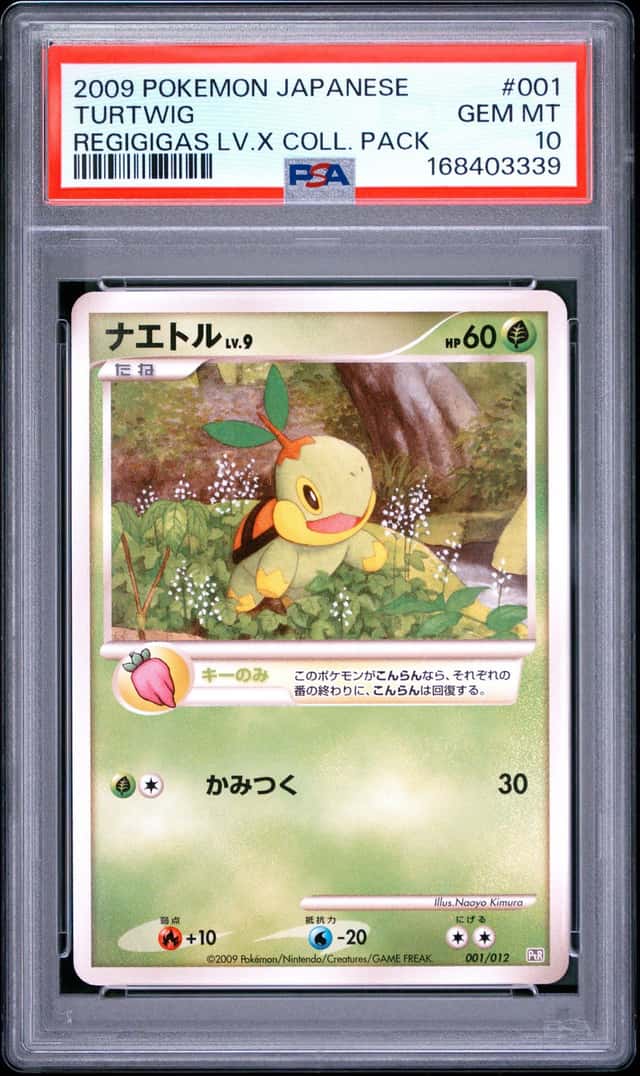 2009 POKEMON JAPANESE REGIGIGAS LV.X COLLECTION PACK #001 TURTWIG PSA 10