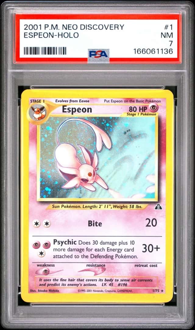 2001 POKEMON NEO DISCOVERY #1 ESPEON-HOLO PSA 7