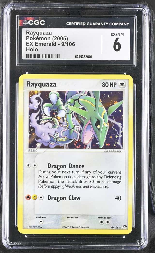 CGC 6 Rayquaza 9/106 EX Emerald Holo Pokemon Card