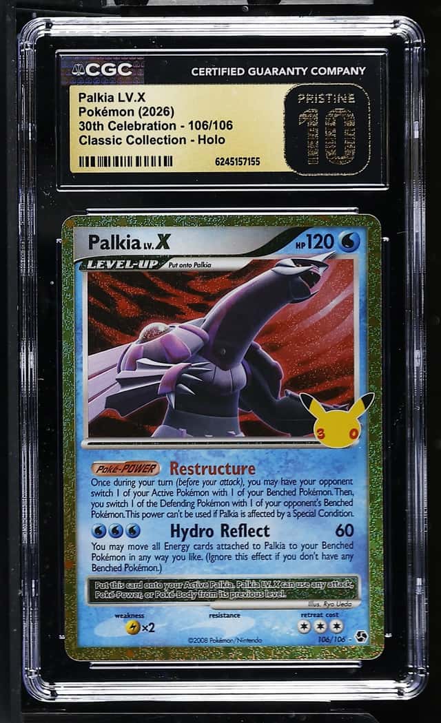 CGC Pristine 10 Palkia LV.X 106/106 30th Celebration Classic Collection Holo