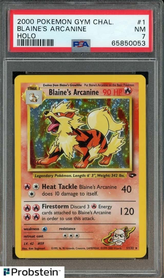 2000 Pokemon Gym Challenge #1 Blaine's Arcanine Holo PSA 7 NM