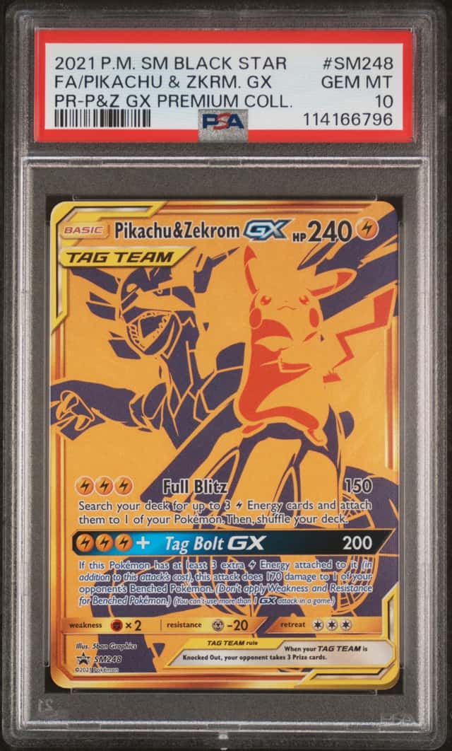 Pokemon TCG Pikachu & Zekrom GX SM248 Sm Holo PSA 10 Gem Mint