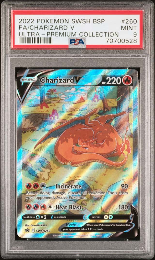 2022 Pokémon SWSH Black Star Promo #260 Charizard V, PSA Mint 9