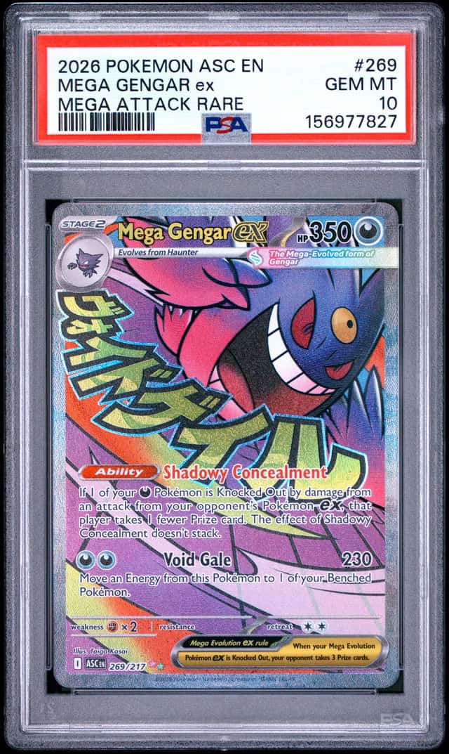 Pokemon Mega Gengar ex Ascended Heroes Mega Attack Rare #269 PSA 10