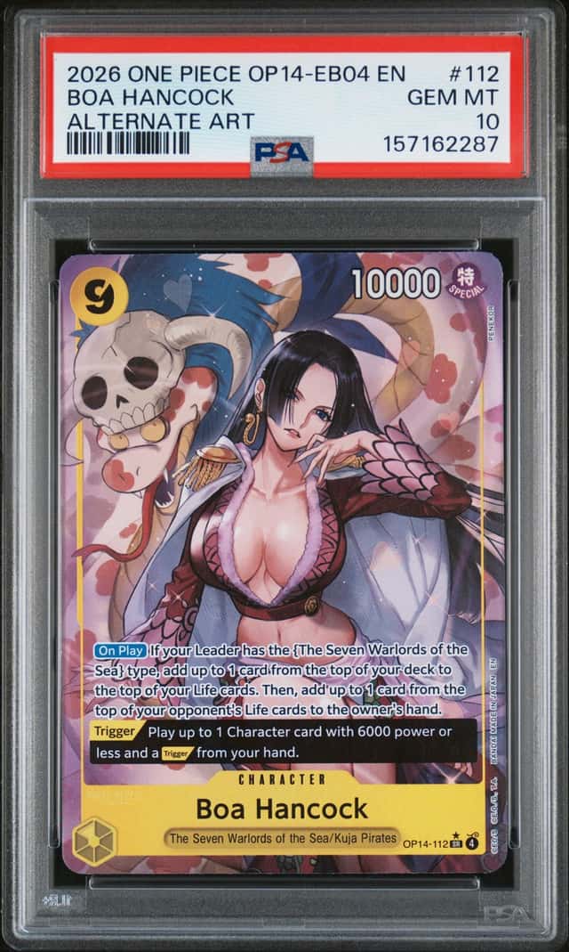 2026 One Piece Azure Sea's Seven Boa Hancock Super Rare Alt Art #OP14-112 PSA 10