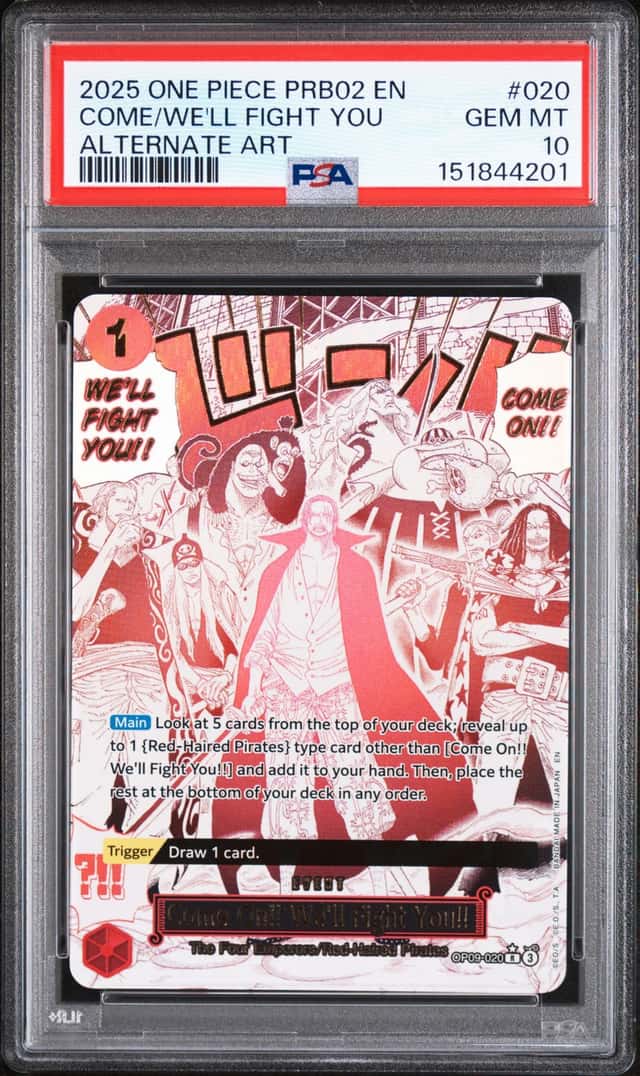 2025 One Piece EN PRB02 #020 Come We'll Fight You ALT ART PSA 10 GEM MINT