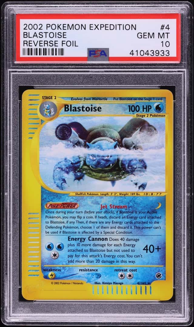 2002 Pokemon Expedition Reverse Holo Blastoise #4 PSA 10 GEM MINT