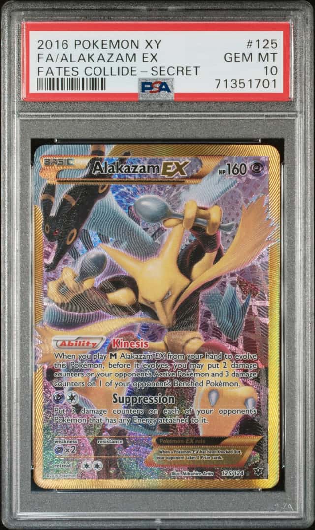 2016 Pokemon XY Fates Collide Full Art Alakazam EX #125 PSA 10 GEM MINT