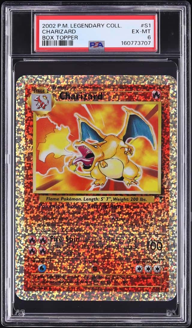 2002 Pokemon Legendary Collection Box Topper Charizard #S1 PSA 6 EXMT