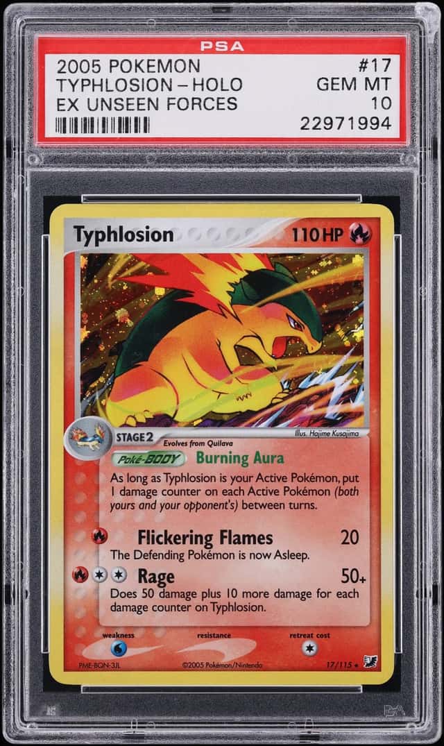 2005 Pokemon EX Unseen Forces Holo Typhlosion #17 PSA 10 GEM MINT
