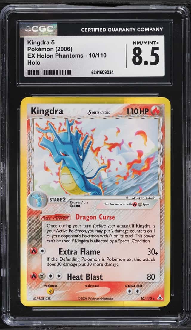 2006 Pokemon EX Holon Phantoms Holo Kingdra #10 CGC 8.5 NM-MT+