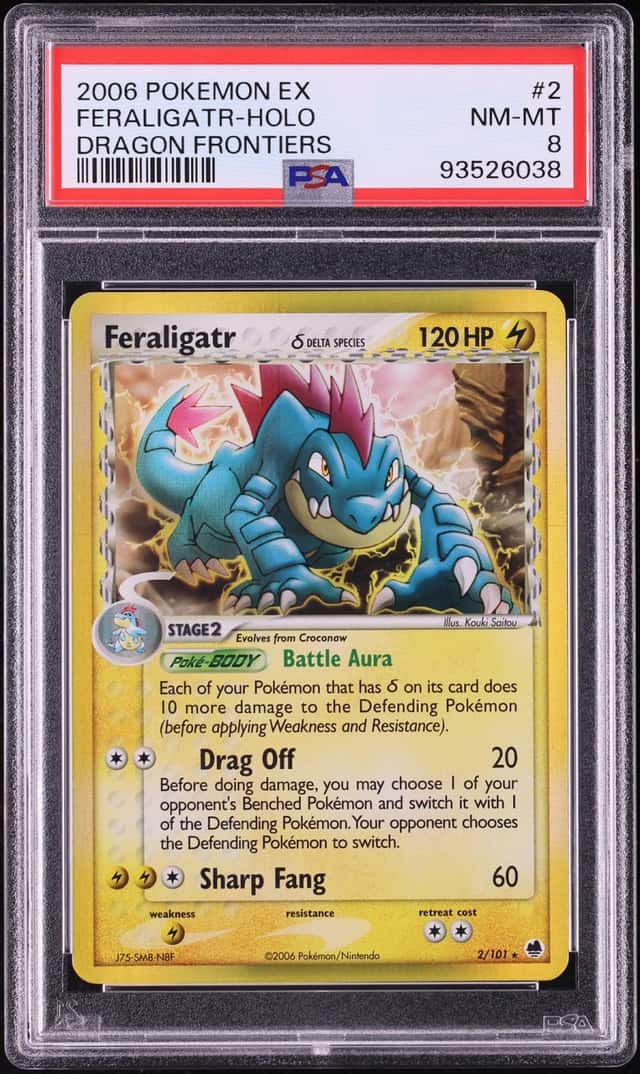 2006 Pokemon EX Dragon Frontiers Holo Feraligatr #2 PSA 8 NM-MT