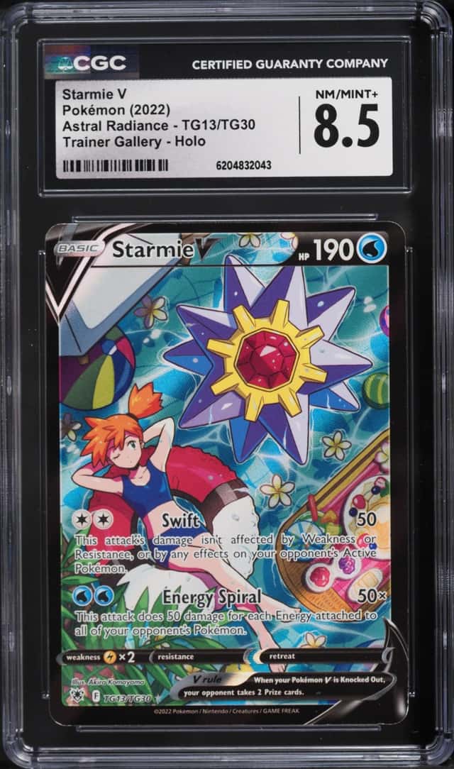 2022 Pokemon Sword & Shield Astral Radiance CHR Starmie V #TG13 CGC 8.5 NM-MT+
