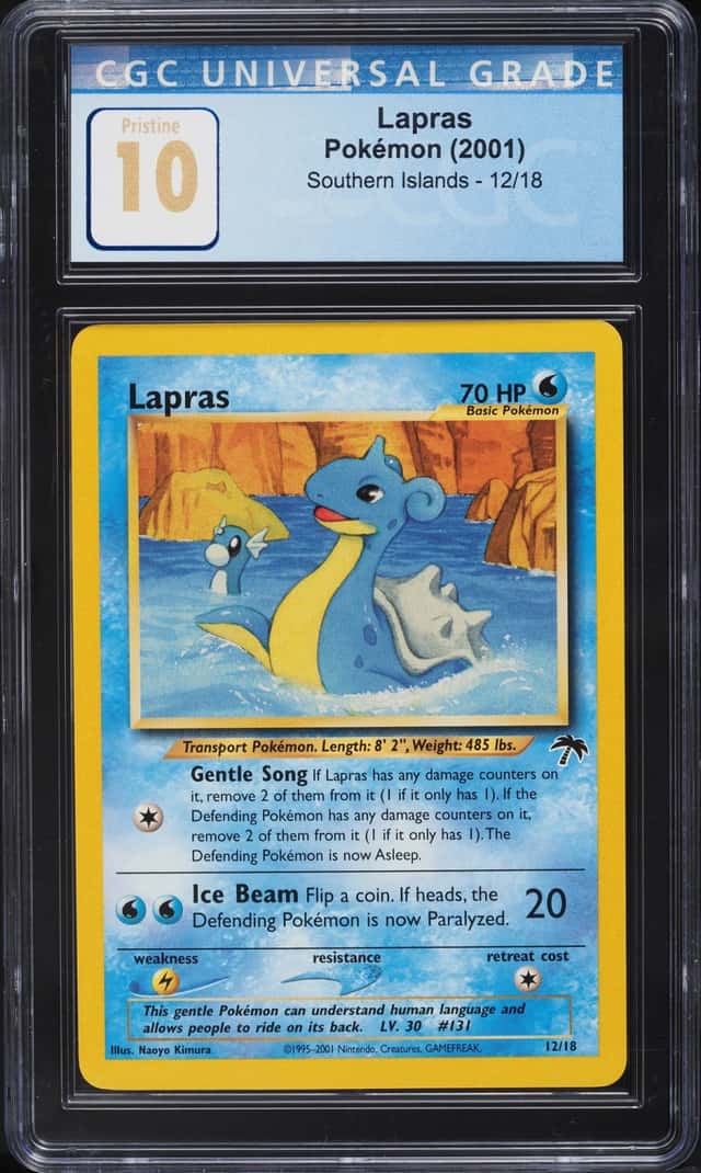 2001 Pokemon Southern Islands Lapras #12 CGC 10 PRISTINE