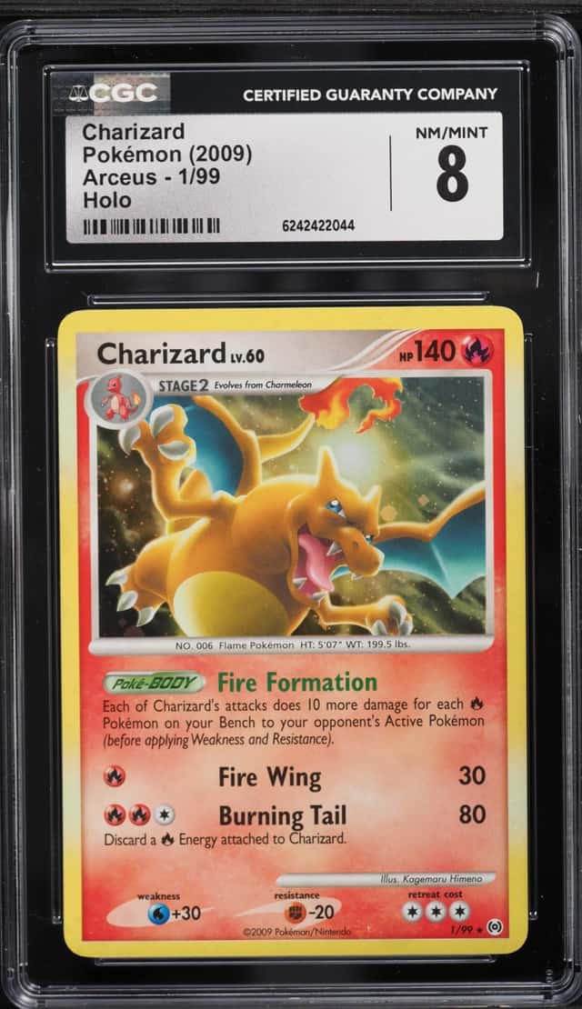 2009 Pokemon Platinum Arceus Holo Charizard #1 CGC 8 NM-MT