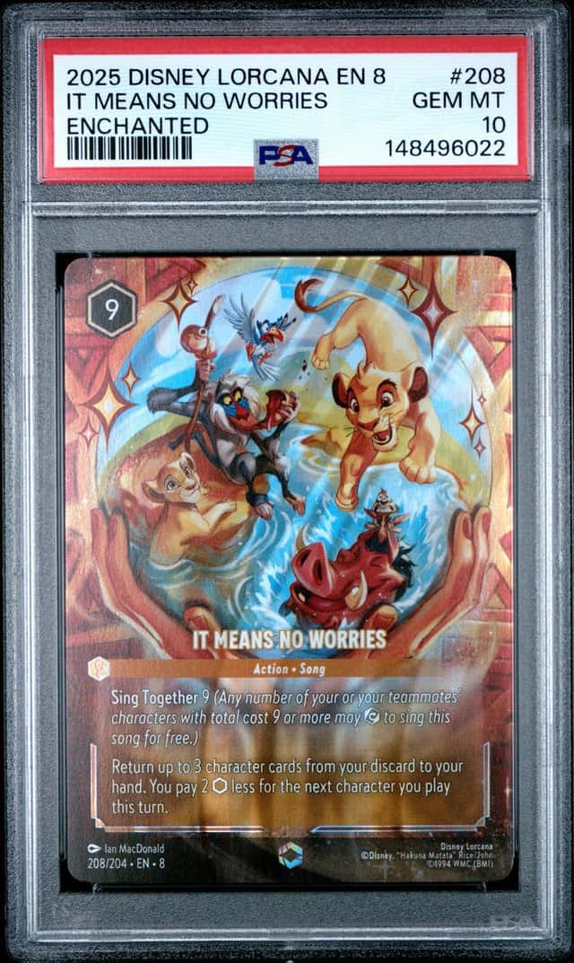 2025 Disney Lorcana Reign Of Jafar Enchanted It Means No Worries #208 PSA 10 GEM MINT
