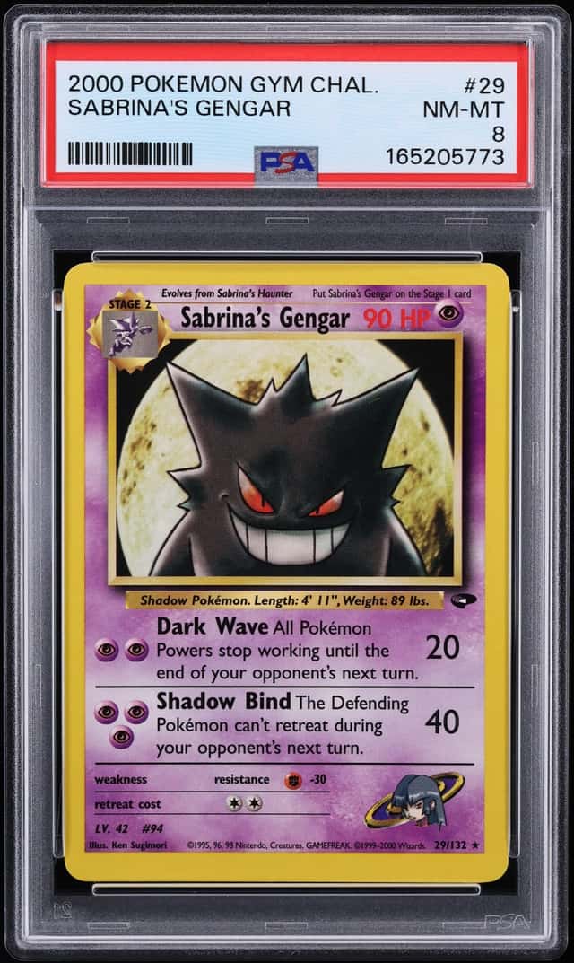 2000 Pokemon Gym Challenge Sabrina's Gengar #29 PSA 8 NM-MT