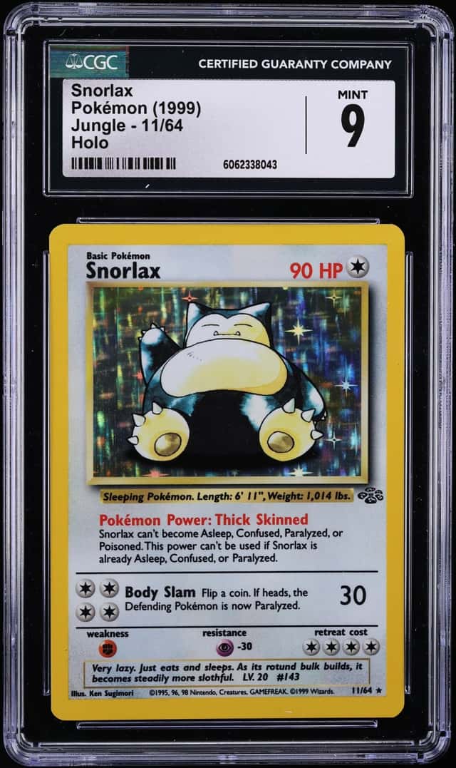1999 Pokemon Jungle Holo Snorlax #11 CGC 9 MINT