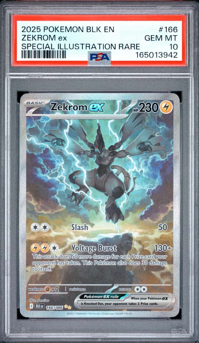 2025 POKEMON BLK EN-BLACK BOLT SPECIAL ILLUSTRATION RARE #166 ZEKROM EX PSA 10
