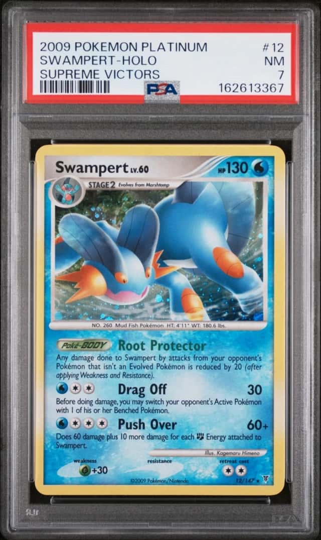 2009 POKEMON PLATINUM SUPREME VICTORS #12 SWAMPERT-HOLO PSA 7