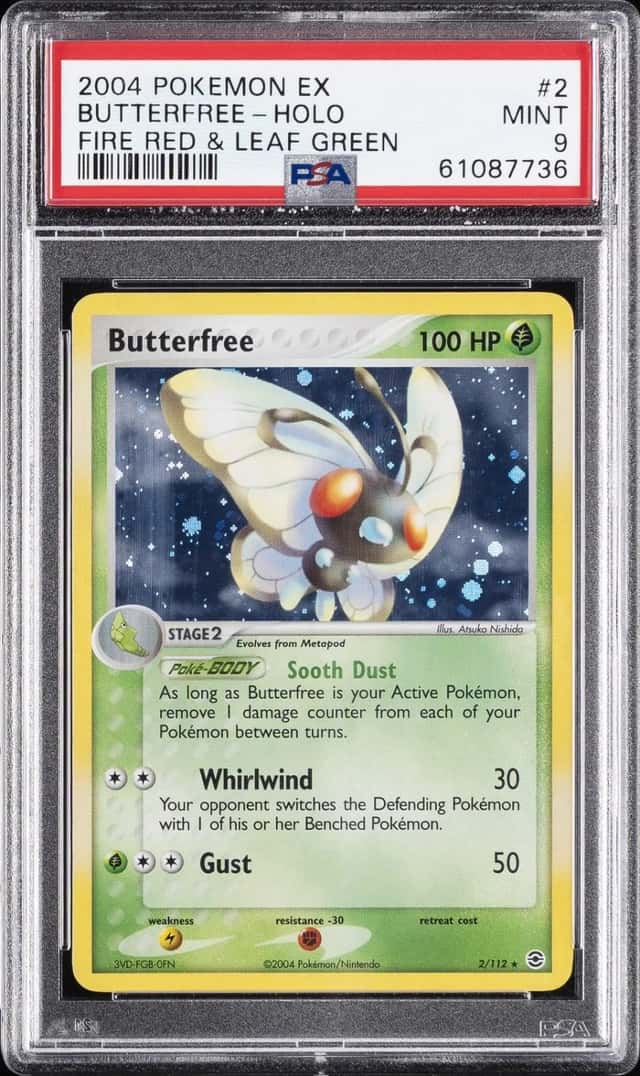 2004 POKEMON EX FIRE RED & LEAF GREEN #2 BUTTERFREE-HOLO PSA 9