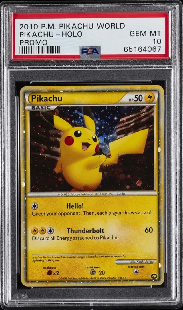 2010 POKEMON WORLD COLLECTION (DEACTIVATED) PIKACHU-HOLO PSA 10