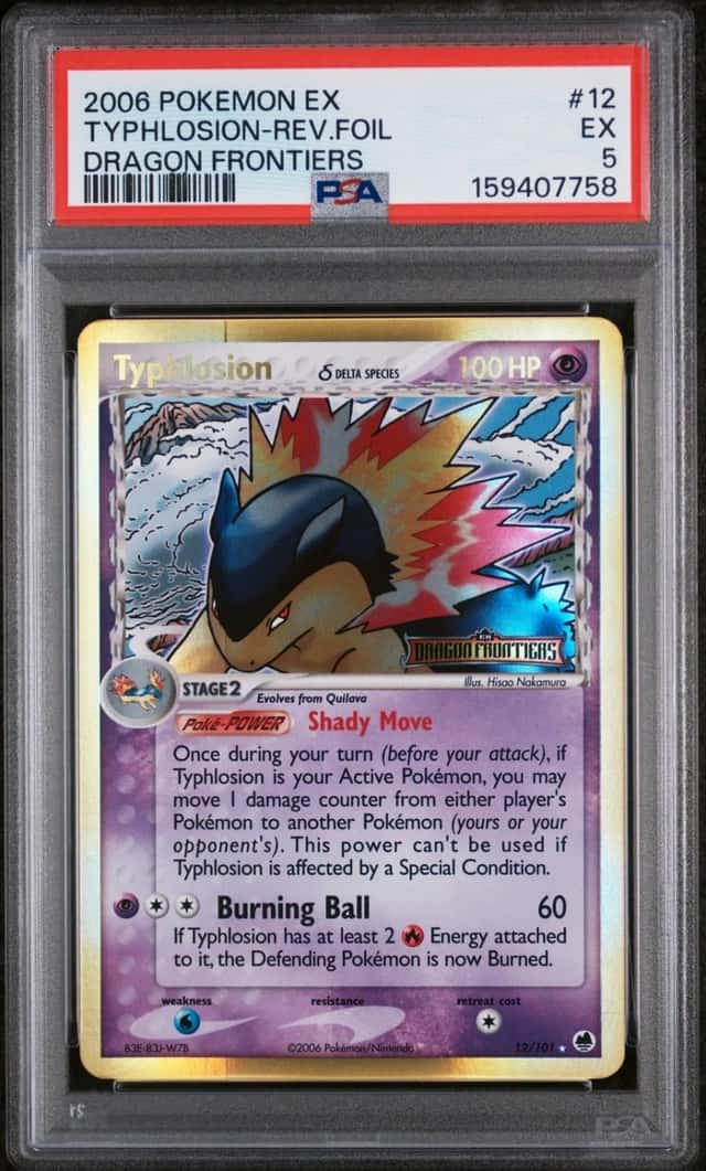 2006 POKEMON EX DRAGON FRONTIERS #12 TYPHLOSION-REVERSE FOIL PSA 5