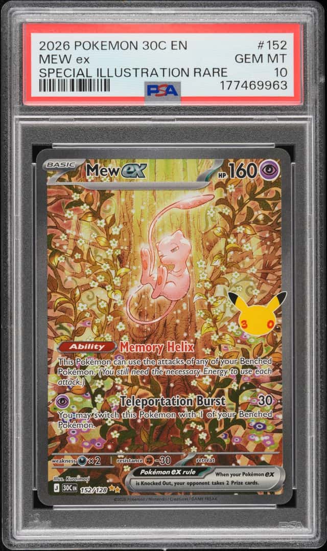 2026 Pokemon 30th Celebration Mew ex Special Illustration Rare #152/128 PSA 10