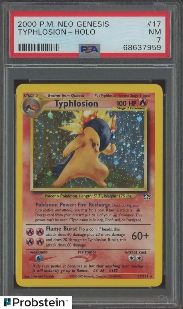 2000 Pokemon Neo Genesis #17 Typhlosion Holo PSA 7 NM