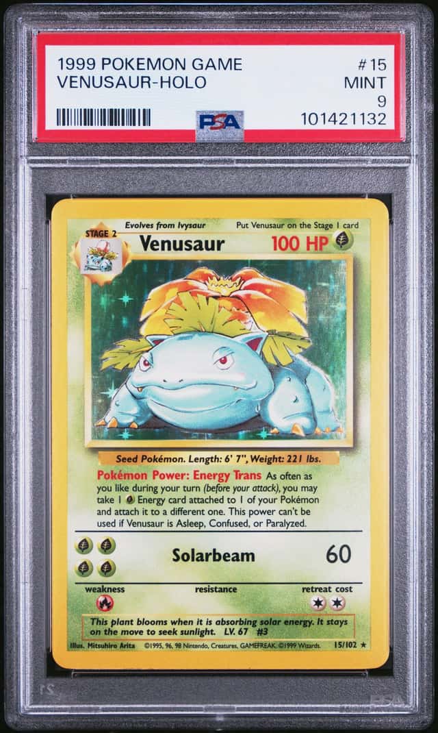 1999 POKEMON BASE SET VENUSAUR-HOLO GAME #15 PSA 9