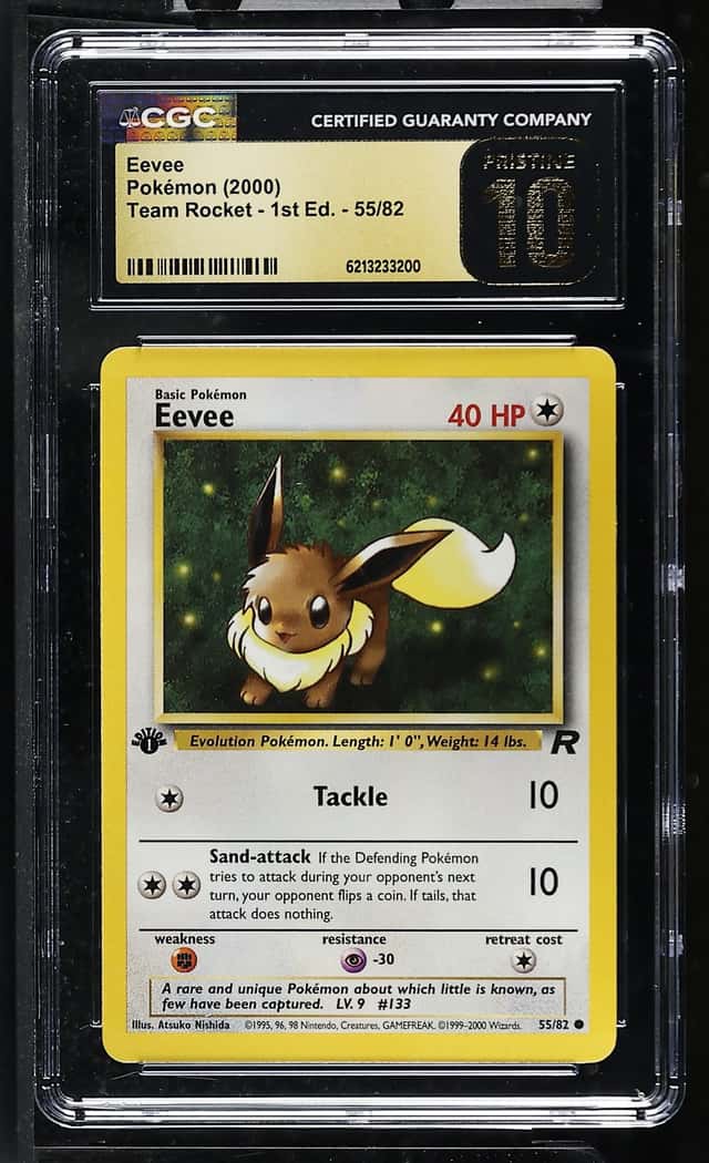 Pokémon Eevee 2000 Team Rocket - 1st Ed. 55/82 CGC PRISTINE 10