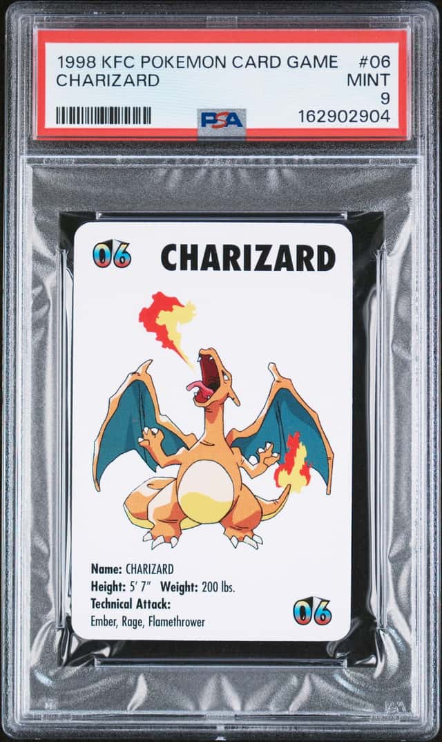 Pokémon Charizard PSA 9 - 1998 KFC Card (First Ever English Pokémon Card)