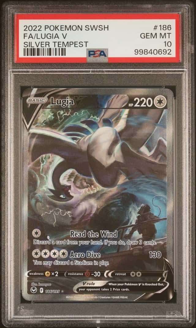 Pokemon 2022 Lugia V 186/195 Alt Art Silver Tempest GEM MINT PSA 10