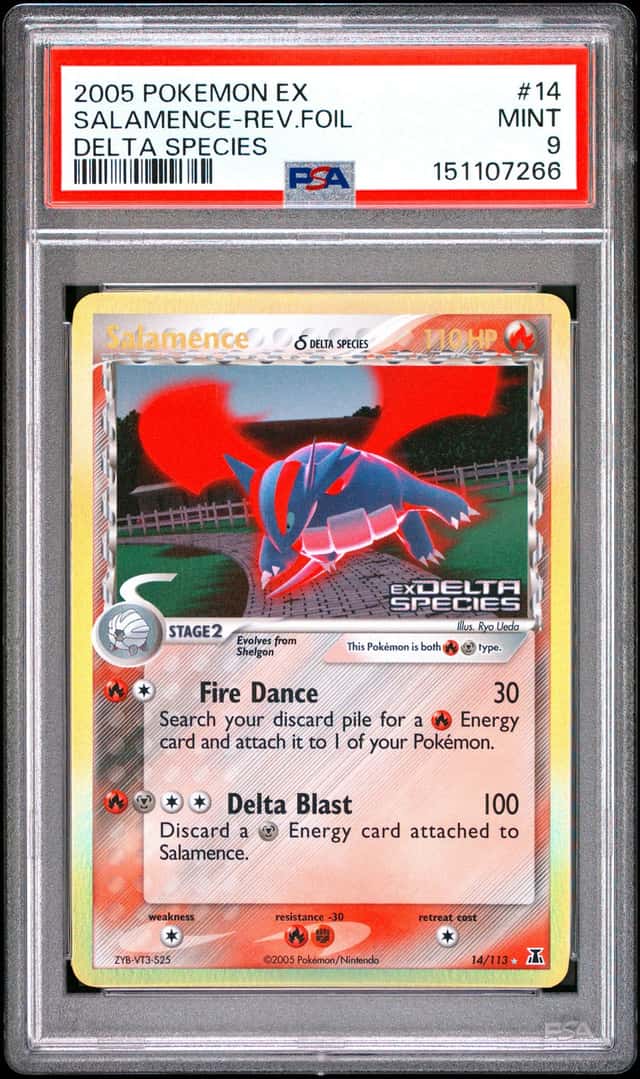 Pokemon 2005 Salamence 14/113 Reverse Holo EX Delta Species PSA 9