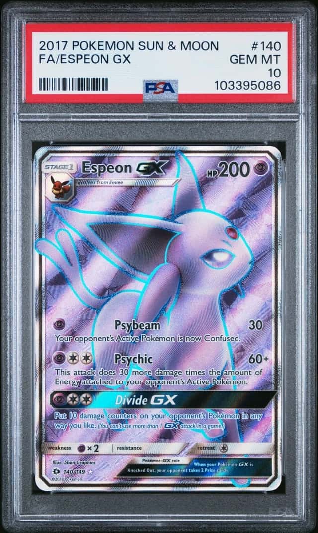 2017 POKEMON SUN & MOON #140 FULL ART/ESPEON GX PSA 10