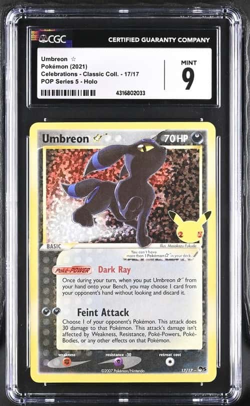 2021 POKEMON: SWORD & SHIELD #17/17 UMBREON [GOLD STAR] CGC 9